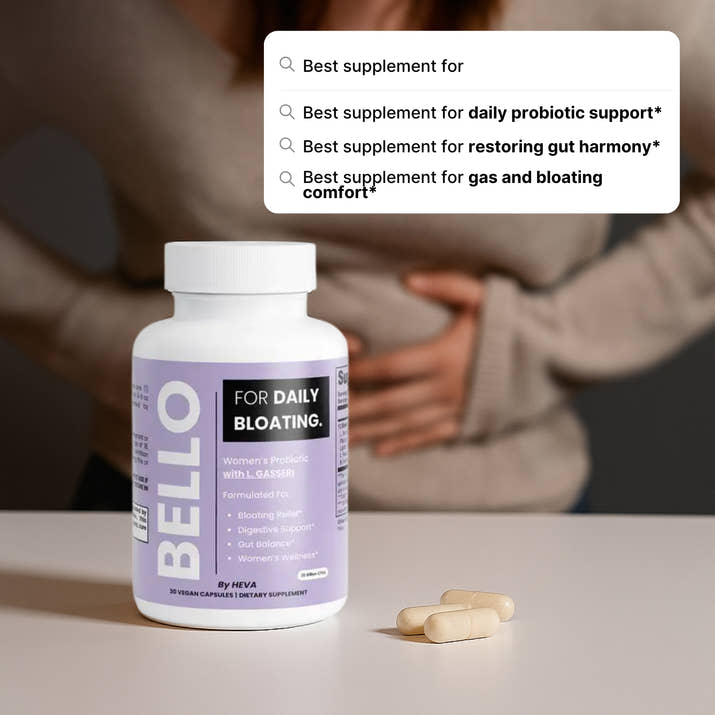 Bello by Heva Women's Probiotic with L. Gasseri - For Daily Bloating