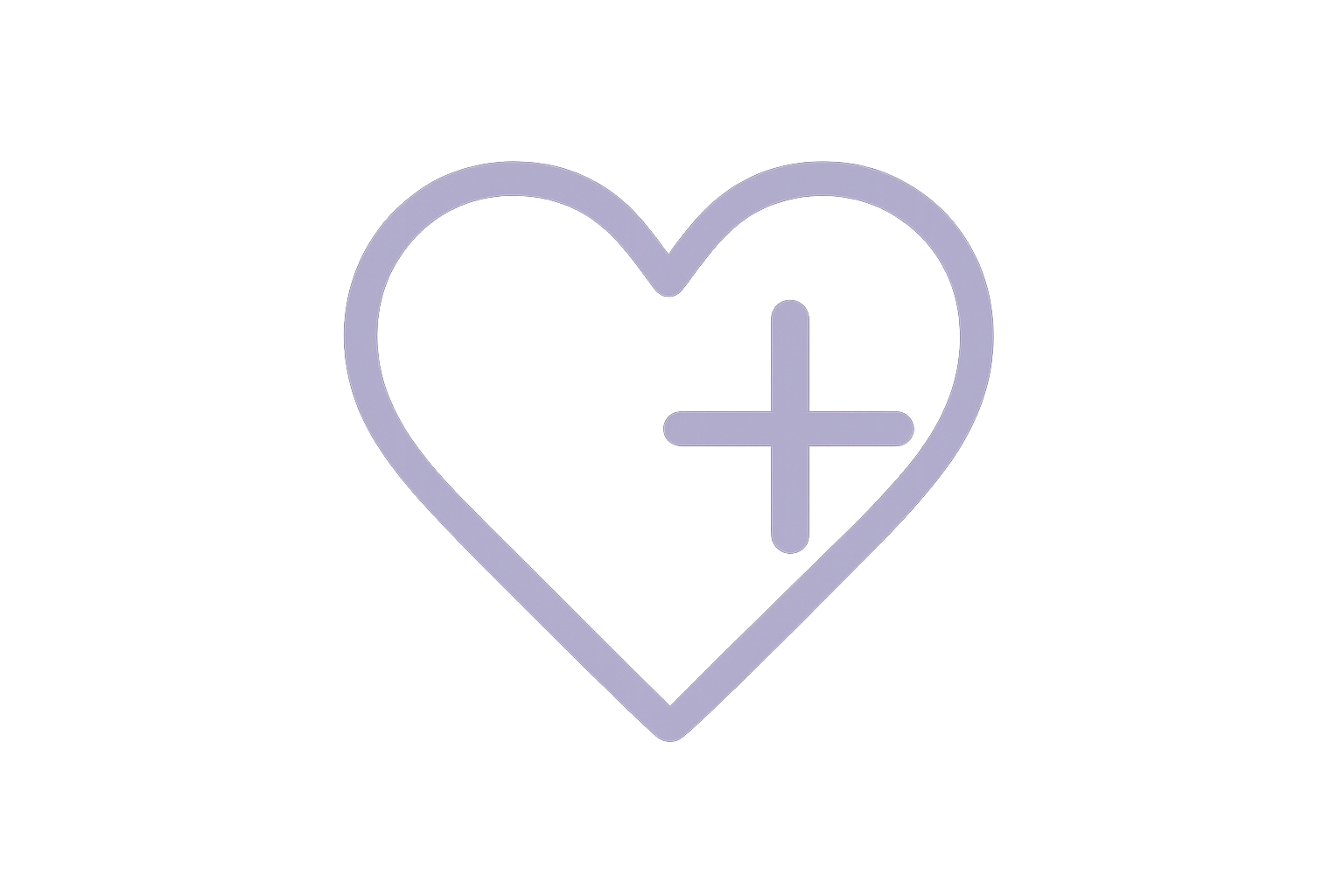 heart with plus icon in this color #bfafd8