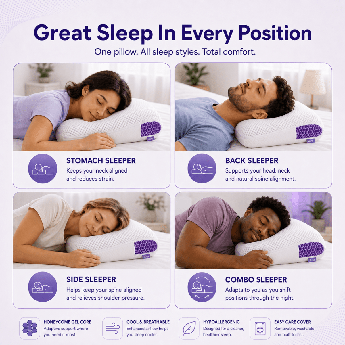 Heva Aira™ Ergonomic Pillow - Heva