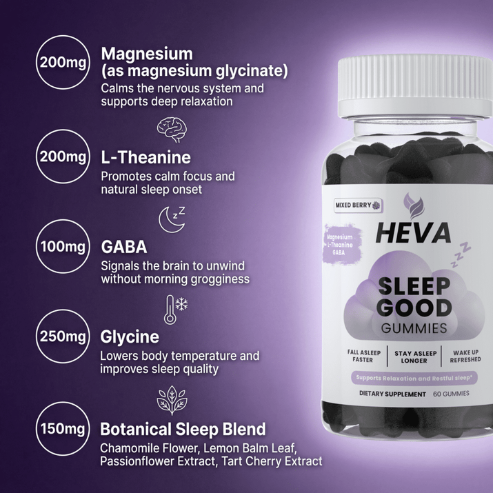 Heva™ Sleep Good Gummies - Melatonin Free and Sugar Free - Heva